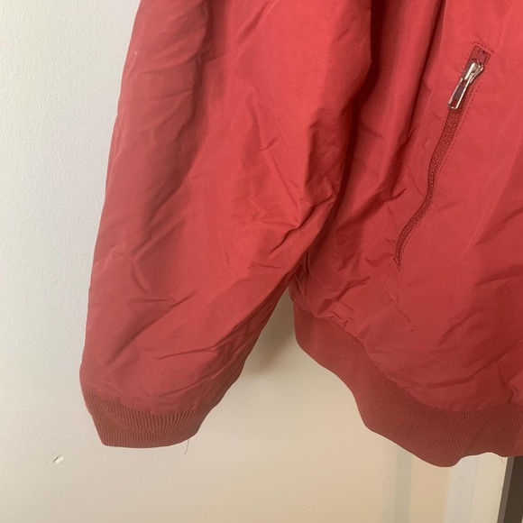 L.L. Bean Mens Jacket Size XL Red Long Sleeves Fleece Lined Bomber Full Zip‎ - Picture 4 of 10